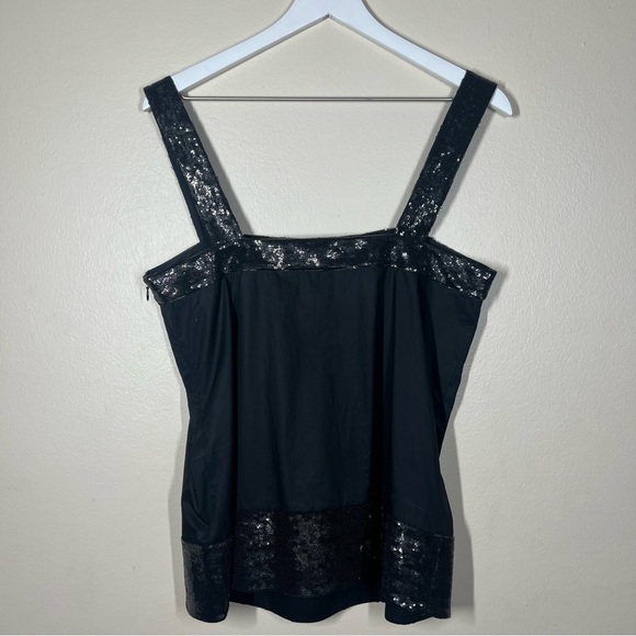 Theory Womens Tressia S Sleeveless Black Sequin Tank Top Size Large NWT - Picture 8 of 9